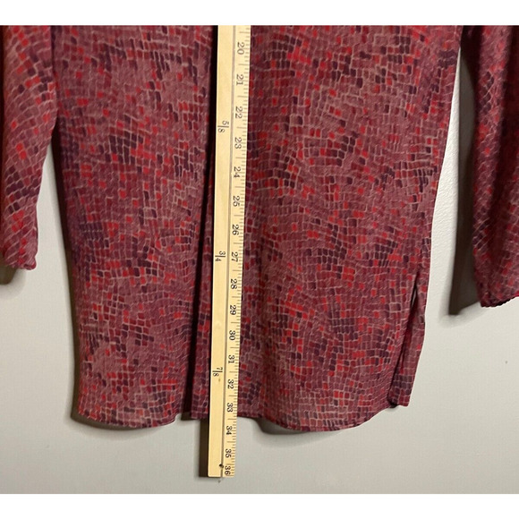 Victoria's Secret L Swim Cover Up Dress V Neck Mosaic Tile Snakeskin Sheer Red - Picture 3 of 7